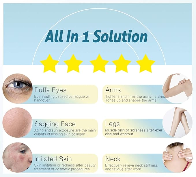 ESARORA Ice Roller, Ice Roller for Face & Eye, Puffiness, Migraine, Pain Relief and Minor Injury, Skin Care Products with 2 Roller (1 Plastic Roller & 1 Stainless Steel Roller)