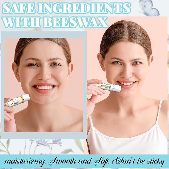 50 Pcs Inspirational Gifts Lip Balms in Bulk Motivational Small Thank You Gifts Wedding Bridal Baby Shower Party Favors Lip Balm for Women Teacher Nurses Coworkers Employees 10 Styles