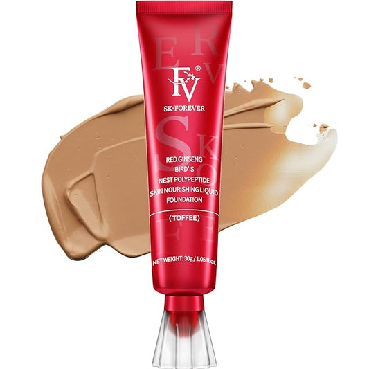 FV Waterproof Foundation with Oil-control, Long Lasting & Lightweight, Buildable Coverage, Matte Foundation for Oily/Normal Skin, Sweat-resistant Liquid Makeup Foundation for Face, 30g, Toffee