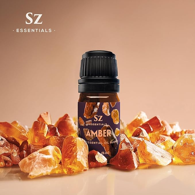 Amber 100% Pure, Essential Undiluted Oil - Extracted from Amber Resin - Rich & Floral Scent, with Smoky Overtones - Therapeutic Grade & Vegan - 0.17oz (5ml)