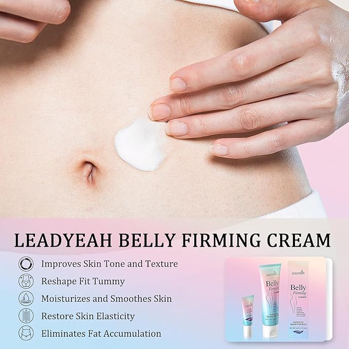 B Flat Belly Firming Cream - Moisturizing, Lifting, Firming for Stomach, Thighs and Butt, Body Lotion gift for Women and Men, 125 ML +5 ML