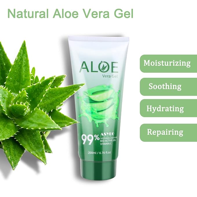 200x2 ML Aloe Vera Gel – 99% Organic Pure Aloe Vera Hydrating Face & Body Moisturizer, Natural Aloe Cream for Dry Skin, Sunburn, Acne, Soothing & Moisturizing