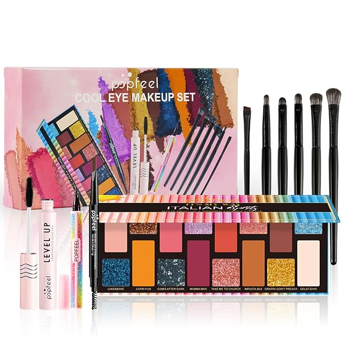 All in One Professional Makeup Kit for Women Girls Holiday Makeup Gift Sets Xmas Essential Bundle Include Eyeshadow Palette Lipstick Blush Concealer Eyeliner Mascara Brush Eyebrow Pencil