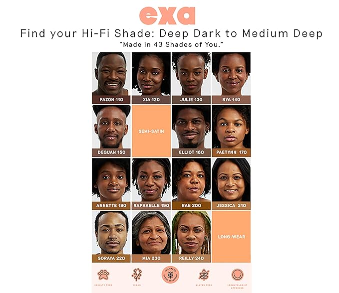 Exa Beauty - Natural High Fidelity Foundation | Clean, Vegan, Cruelty-Free Makeup (Brandy 310)