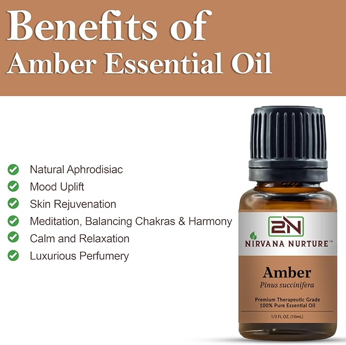 Amber Essential Oil 100% Pure Premium Therapeutic Grade, Undiluted