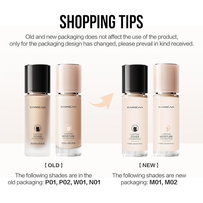 Lasting Cover Foundation, 24H Longlasting Full Coverage Matte Finish Face Makeup, Poreless, Lightweight, Waterproof, Oil Free Liquid Foundation, P02