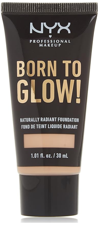 NYX PROFESSIONAL MAKEUP Born To Glow Naturally Radiant Foundation, Medium Coverage - Light Ivory