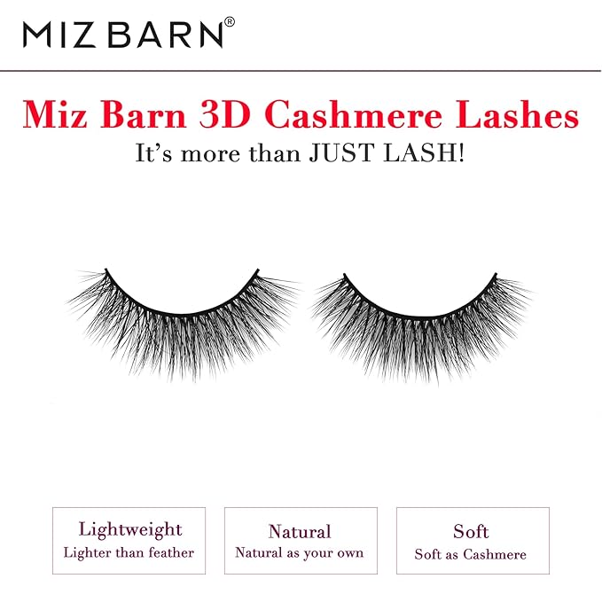 Miz Barn Lashes 5 Pairs Cat Eyes Wispy Lightweight Natural 3D Cashmere Soft Long Extension Eyelashes Pack Handmade Luxurious Volume Fluffy False Eyelashes (CF102)