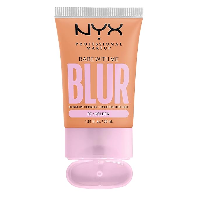 NYX PROFESSIONAL MAKEUP Bare With Me Blur Skin Tint Foundation Make Up with Matcha, Glycerin & Niacinamide - Golden