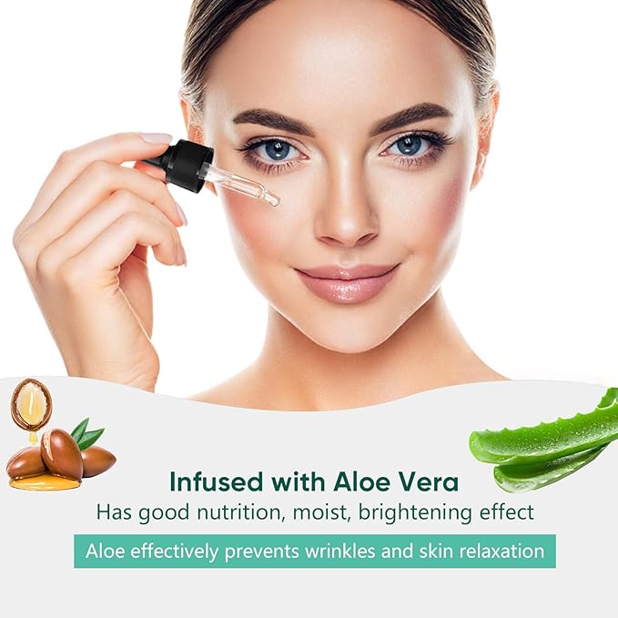 Aloe Vera Eye Serum Dark Circles Under Eye Treatment for Women to Reduce Appearance of Puffy Eyes Eye Bags Fine Lines and Wrinkles for All Skin Types, Beauty Skin Care Gift