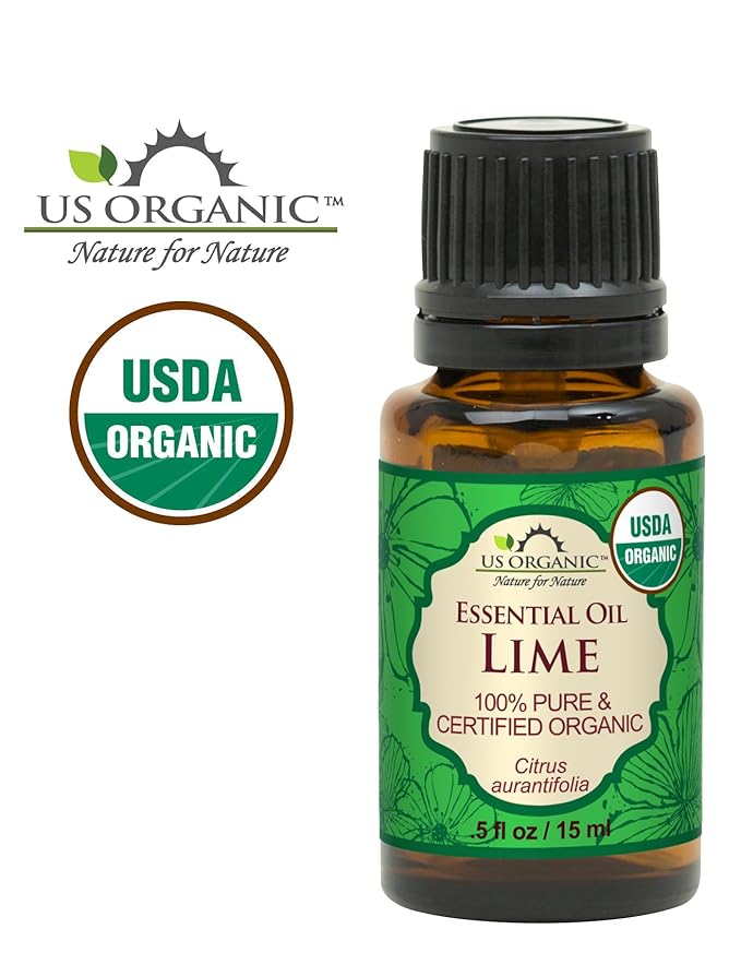 US Organic Lime Essential Oil - Certified Organic, Steam Distilled - W/Euro droppers (More Size Variations Available) (15 ml / .5 fl oz)