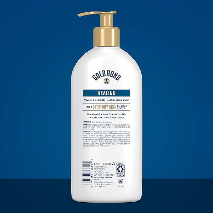 Gold Bond Ultimate Healing Skin Therapy Lotion with Aloe, 14 oz., Non-Greasy & Hypoallergenic