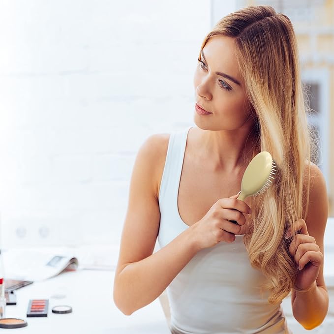 6 Pieces Mini Wet Hair Brush, Travel Detangling Brush, for Most Hair Types, with Ease Knots Without Tears or Breakage, Multicolor