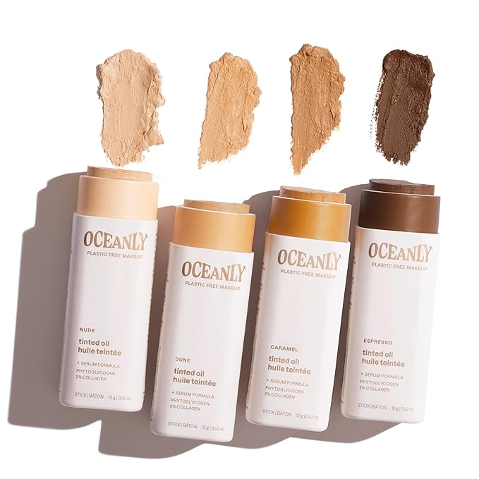 ATTITUDE Oceanly Light Coverage Face Tinted Oil Stick, EWG Verified, Titanium Dioxide-Free, Vegan & Cruelty-Free Tinted Moisturizer, Plastic-Free, Espresso, 0.42 Ounces