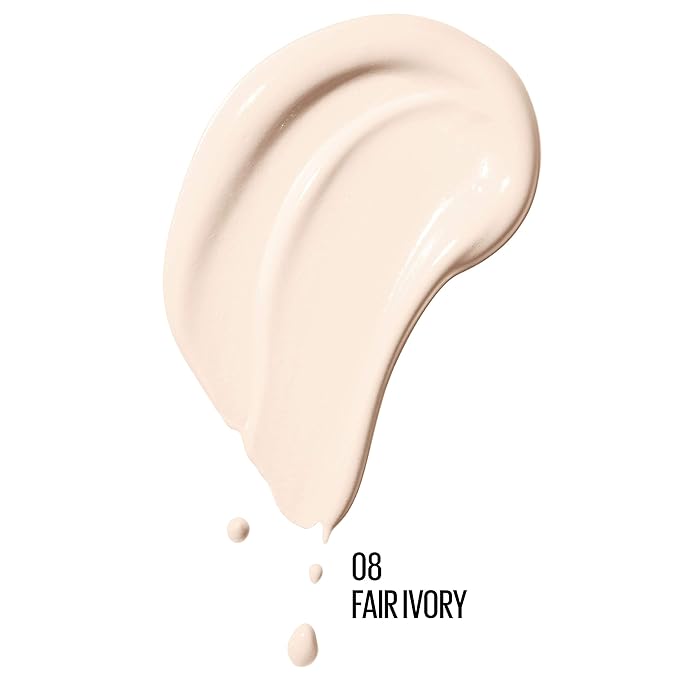 Maybelline Dream Radiant Liquid Medium Coverage Hydrating Makeup, Lightweight Liquid Foundation, Fair Ivory, 1 Count