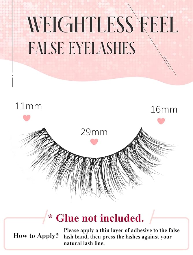 Natural Lashes Mink Natural Eyelashes False Eyelashes Natural Look False Lashes Wispy Eye Lashes Cat Eyelashes Fake Lashes KD02
