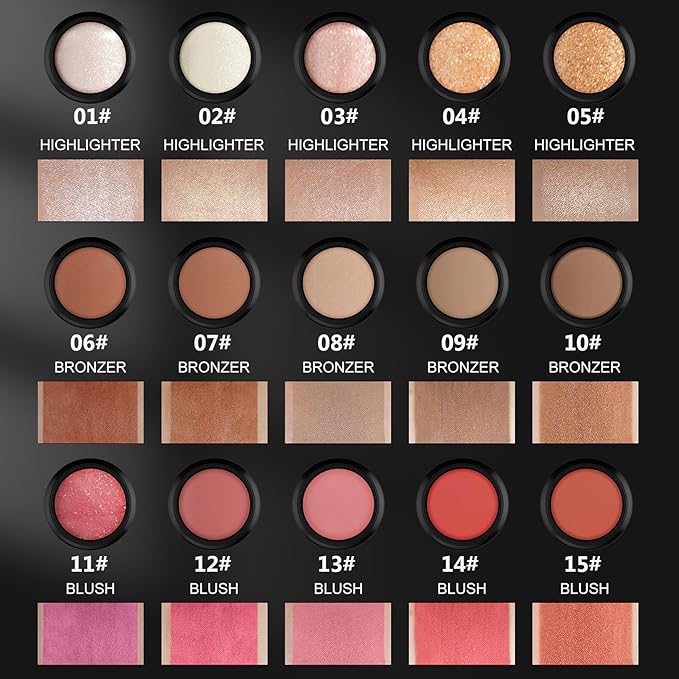 3 Pcs Face Contour Stick Kit, Matte Finish Face Stick Trio with Bronzer Blush Highlighter and Brush, Long Lasting Waterproof Cream Beauty Wand Makeup Set for Sculpt Glowing Face Look (#5, 6, 15)