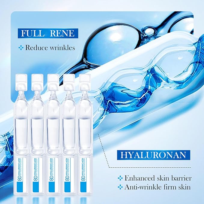 8D Hyaluronic Acid Face Care Set, Hydrating Skin Care Set Moisturize Skin, Smooth Fine Lines, Improves Skin Elasticity, Anti-Aging Skin Care Set with Cleanser,Eye Cream,Face Cream,Serum,Mask
