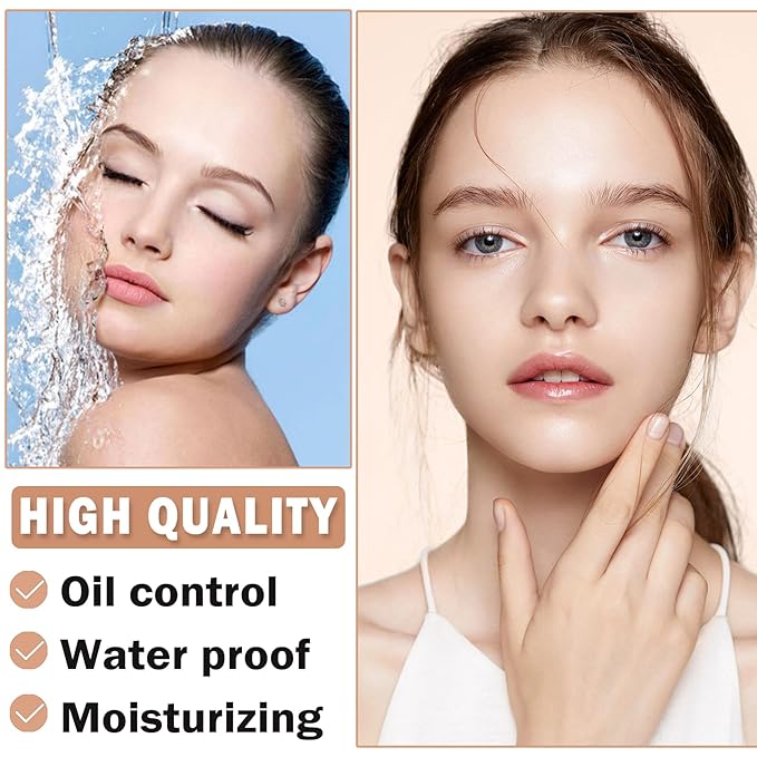 NVLEPTAP Airbrush Foundation Makeup Spray Silky Lightweight Full Coverage Foundation Face Air Cushion Foundation Set with Soft Makeup Brush - 03 Nude