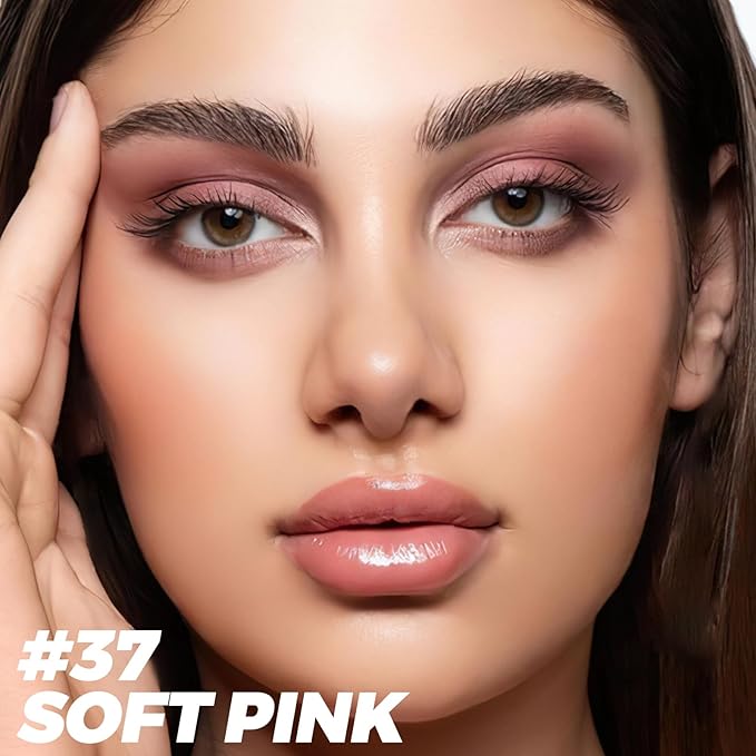 FOCALLURE Shimmer and Matte Cream Eyeshadow Stick,Smooth Brilliant Eye Brightener Pencil for Women,Long Lasting Waterproof Eye Shadow and Liners Makeup,SOFT PINK