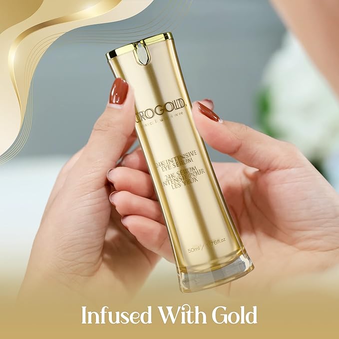 OROGOLD 24K Intensive Eye Serum for Wrinkles, Puffiness - Anti Aging Serum For Youthful Looking Skin - Under Eye Skin Softening Serum - 50 ml. / 1.76 fl. oz.