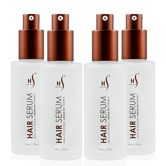 HerStyler Serum, 4 Pack - Hair Styling Agent with Argan Oil for Dry, Damaged Hair - Frizz Control Serum for Straightening, Shine, Trendy Tresses