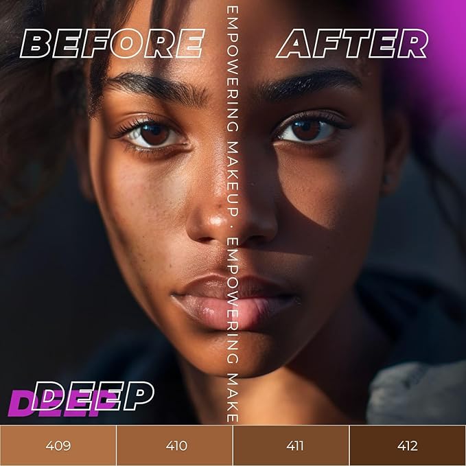 LAMEL OhMy Clear Face Full Coverage Foundation - Acne Coverage - Salicylic Acid & Tea Tree Extract - Dewy & Flawless Finish - Sensitive Skin Care - Organic & Oil-Free - 411, 1.35 fl.oz