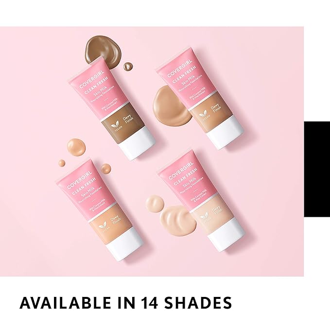 COVERGIRL, Clean Fresh Skin Milk Foundation, Dark, 1 Count (packaging may vary)