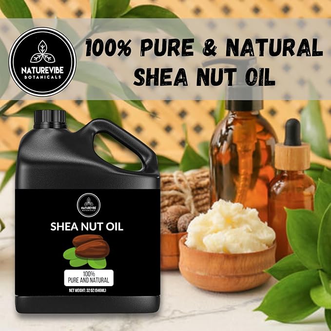 Naturevibe Botanicals Shea Nut Oil 32 Ounces | 100% Pure and Natural | Great for Skin Care and Hair Care