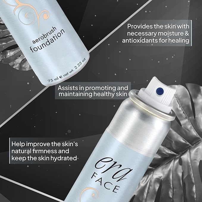 ERA Face spray makeup (R4 Champagne, 2.25 oz) - airbrush foundation, everyday, buildable, professional spray on cosmetics by Era Beauty