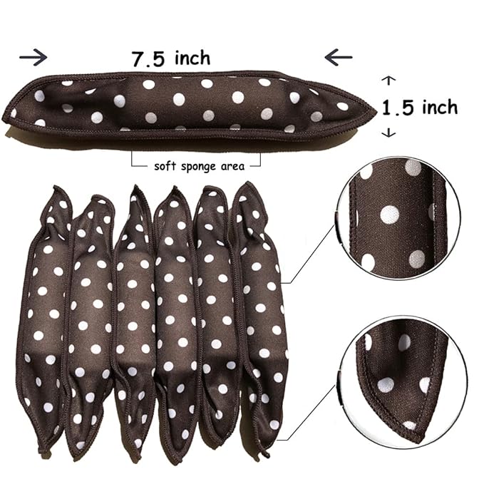 Aimin Heatless Curlers, Soft Overnight Foam Rollers for Long Hair, No Heat Satin Sponge Curlers (40 pcs, black)