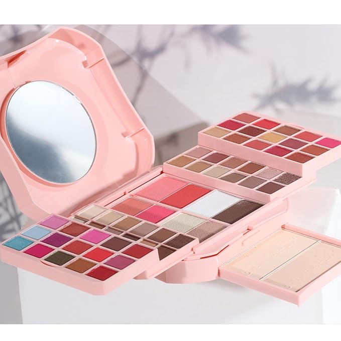 Makeup Eyeshadow Palettes,64 Colors Protable Multifunction Blush Highlighter Contour Palettes with Matte Shimmer Pearl Makeup Effect for Daily Party Makeup - High Pigment Waterproof #6