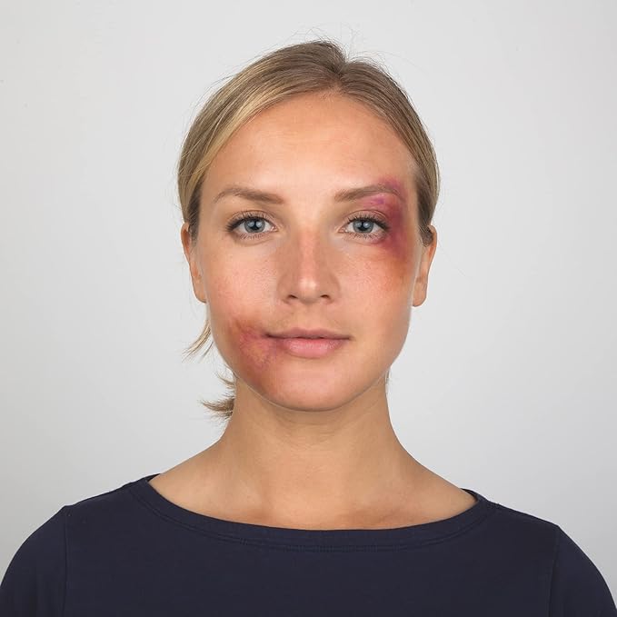 6-Color Bruise Wheel, Professional SFX Cream Makeup Palette with Foam Sponges for the Stage, Film, Costumes, Cosplay