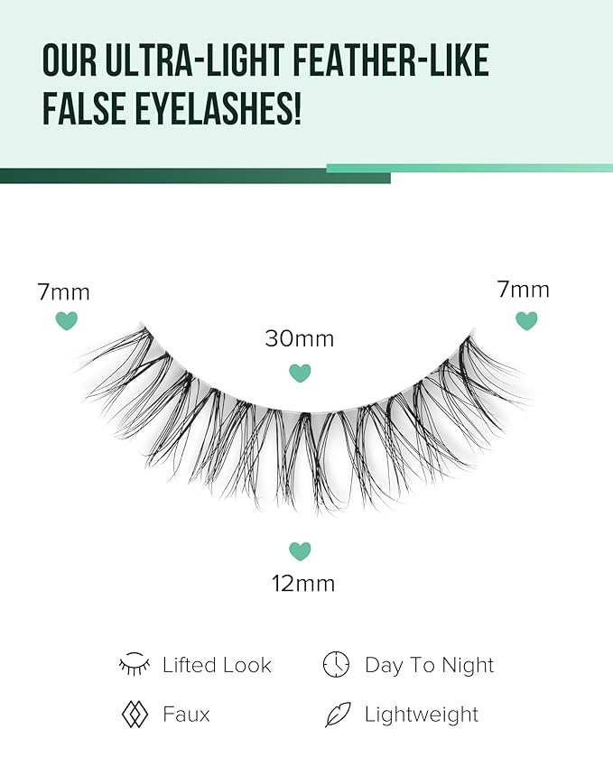 Mink Lashes Wispy False Eyelashes Short Fake Lashes Soft C Curl Eye Lashes Pack Natural Eyelashes Mink Eyelashes Fluffy Strip Lashes 7 Pairs