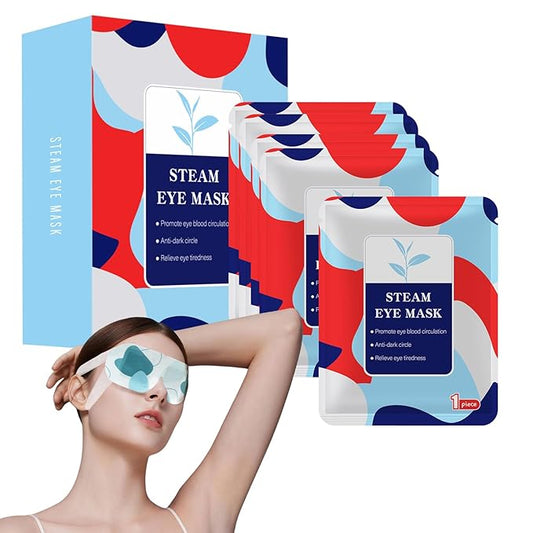 50 Packs Steam Eye Mask for Dry Eyes, Self Heated Sleep Eye Mask Disposable Warm Compress for Eyes, Relieves Dry Eye Eye Strain, Dark Circles, Puffiness,Microgroove (Natural Unscented More Safer)