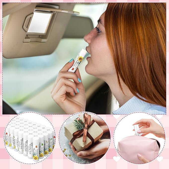 50 Pcs Bible Verse Lip Balm Bulk Christian Gift for Women Faith Religious Moisturizing Lip Care Product with Inspirational Scripture Happy Moment Praise God for Friend Teacher Worker Employee