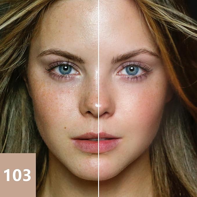 Liquid Foundation Makeup Natural True Skin Tone Full Coverage Concealer Flawless Complexion Blendable Longwear, 103, 1 fl. oz.