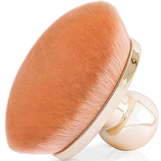 Extra Large Body Makeup Brush for Self Tanner – 115mm Wide Rose Gold Kabuki Body Brush for Bronzer Blend & Blur, Vegan Fiber Self Tanning Brush for Legs & Body with Drawstring Bag by Yoseng