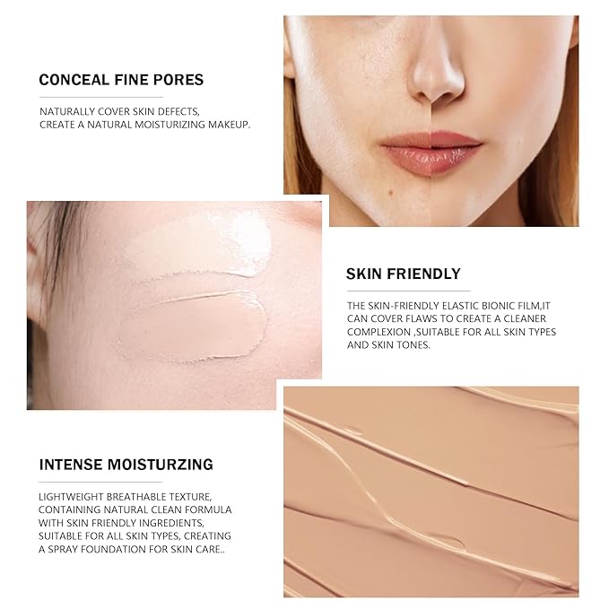 Ownest Mushroom Head Air Cushion BB Cream, Concealer Lasting Nude Makeup Moisturizing Pigment CC Liquid Foundation, Even Skin Tone Makeup Base Primer-Buff Beige