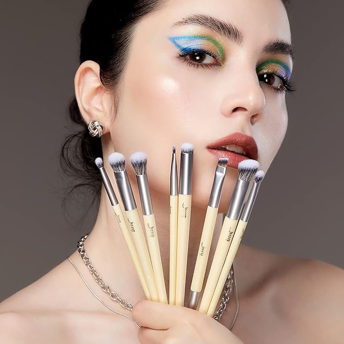 Jessup Eyeshadow Brush Set 8pcs Eye Makeup Brushes Premium Cruelty-Free Eyeshadow Blending Concealer Eyebrow Eyeliner Spoolie Brush Kit T328