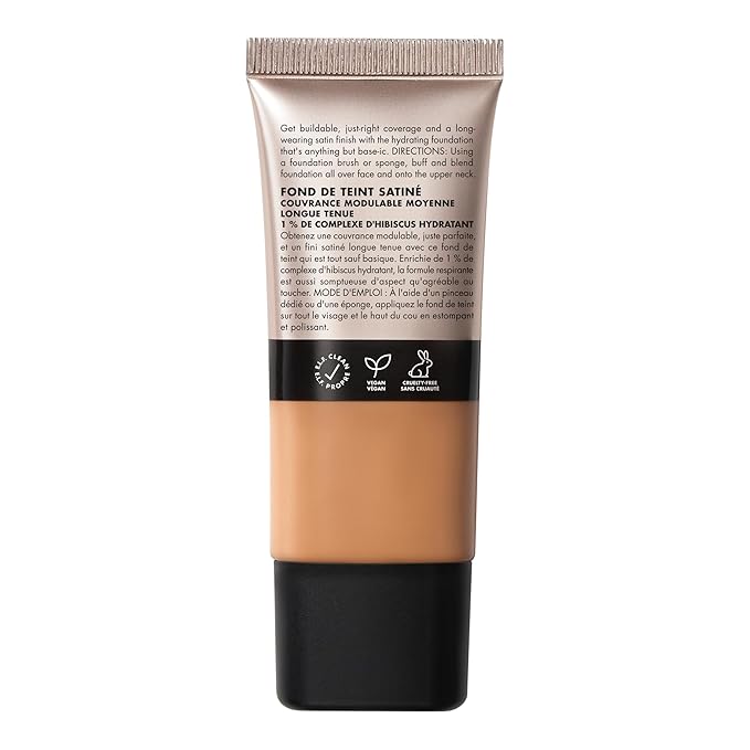 e.l.f. Soft Glam Foundation, Medium Coverage, Long-Lasting & Buildable Foundation For A Smooth, Satin Finish, Vegan & Cruelty-Free, 44 Tan Cool