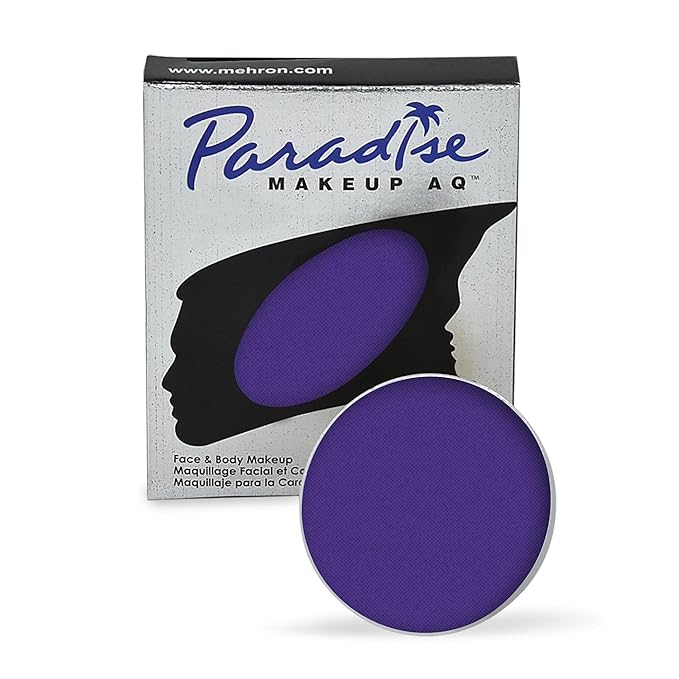 Mehron Makeup Paradise Makeup AQ Refill Size | Stage & Screen, Face & Body Painting, Beauty, Cosplay, and Halloween | Water Activated Face Paint, Body Paint, Cosplay Makeup .25 oz (7 ml) (VIOLET)