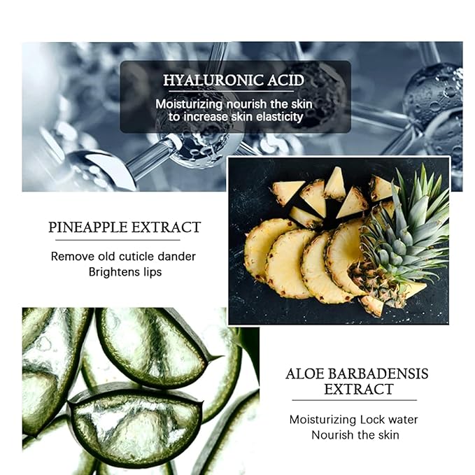 2PC Lip Balm Fade Dark Pigment Whitening Moisturizing Lip Hyaluronic Acid Exfoliating Dead Skin Lightening Lip Care (Red)