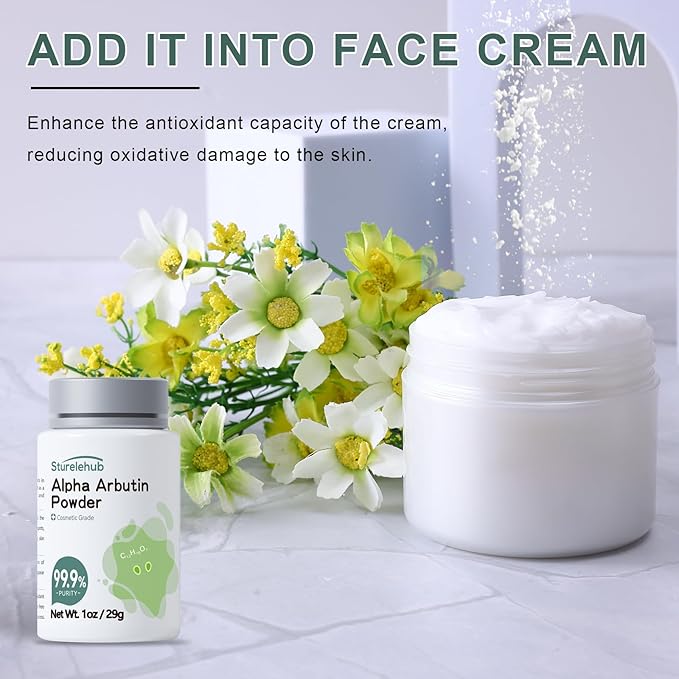 Alpha Arbutin Powder, 1OZ 99.9% Purity, Cosmetic Grade, Alpha Arbutin Powder for Homemade Cosmetics