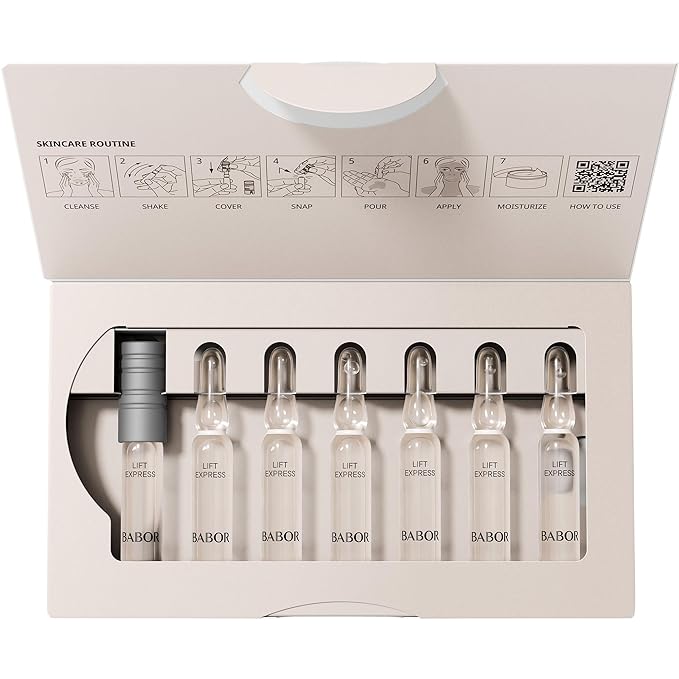 BABOR Lift Express Ampoule Concentrate, Instant Lifting Effect Fills Lines and Wrinkles Up To 6 Hours, Smoothing Skincare Capsule, Anti Aging Serum, Increase Firming & Elasticity, 7 Treatments