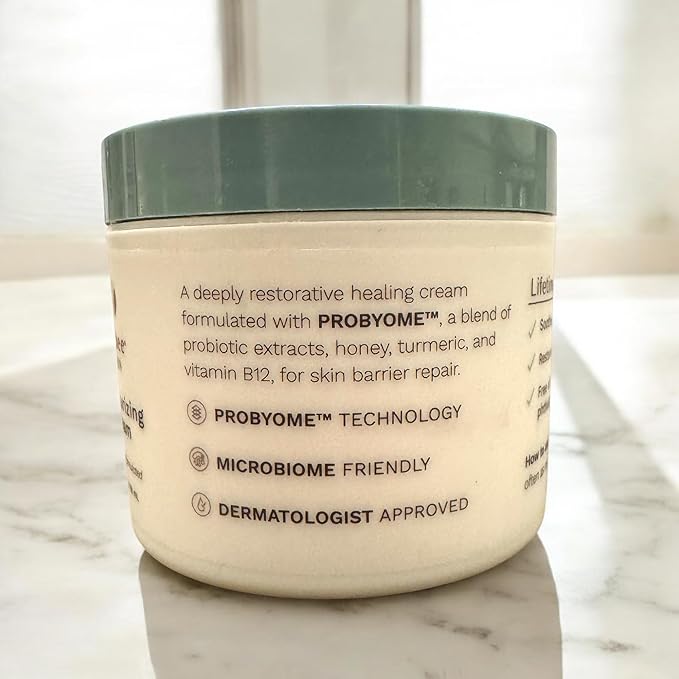 Yobee Body & Face Cream for Dry, Itchy Skin | Dermatologist Formulated | Probiotics, Honey, Turmeric, Vitamins B12 & E, Ceramides, Shea Butter | Fragrance Free | For Kids & Adults | Soothe Eczema