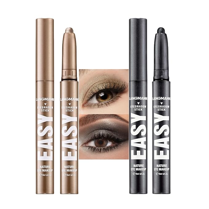 Jolilab Eyeshadow Stick Set, 2 Colors Matte Professional Bright-Colored Contouring and Highlight Eyeshadow Stick, Cream Waterproof Long Lasting High Pigmented Eye Shadow. (2, 11+23 2pcs)