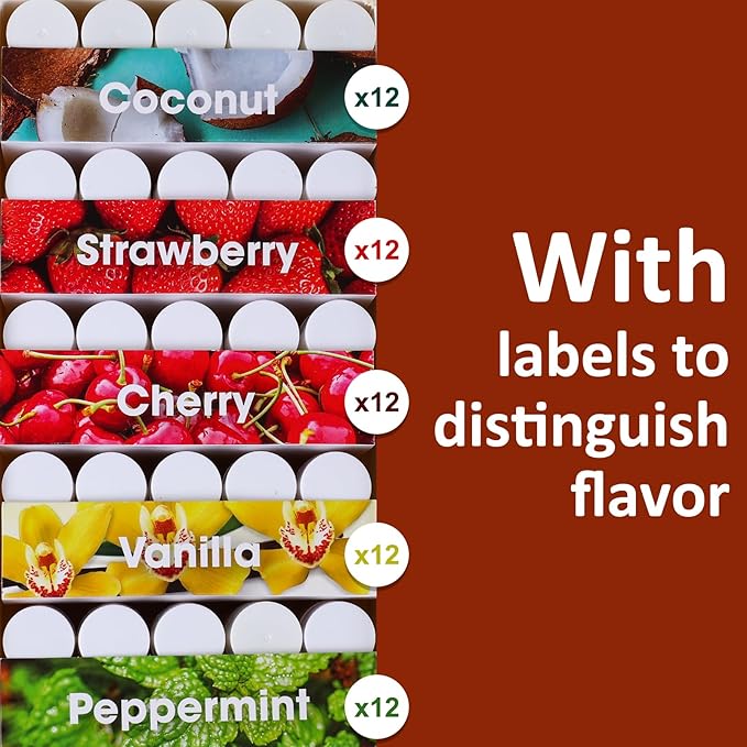 60 Pack Lip Balm Unlabeled, Natural Lip Balm Bulk Blank Tube, Personalized Lip Balm for Party Favors and Gift Basket Filling, Wedding or Baby Shower-5 Flavors