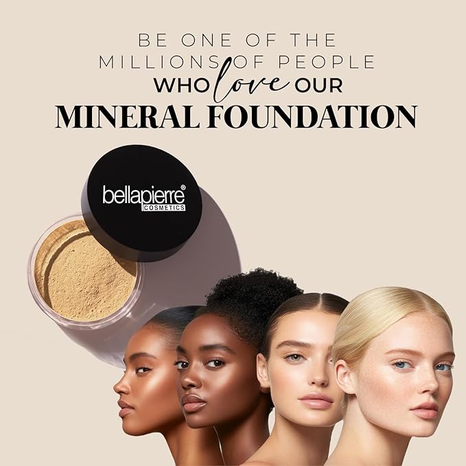 bellapierre Mineral Foundation SPF 15 - Loose Powder Foundation | Vegan & Cruelty Free Natural Makeup | Full Coverage Matte Finish | Hypoallergenic | Oil & Talc Free - 0.32 Oz - Double Cocoa