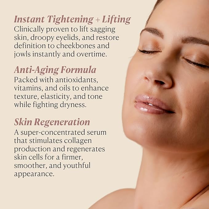 Nakery Collagen Peptide Serum for Women - Rapid Lift Face Serums for Anti Aging Face Tightening and Lifting - Multi Peptides Collagen Serum for Face & Crepey Skin to Firm Wrinkles & Sagging Skin